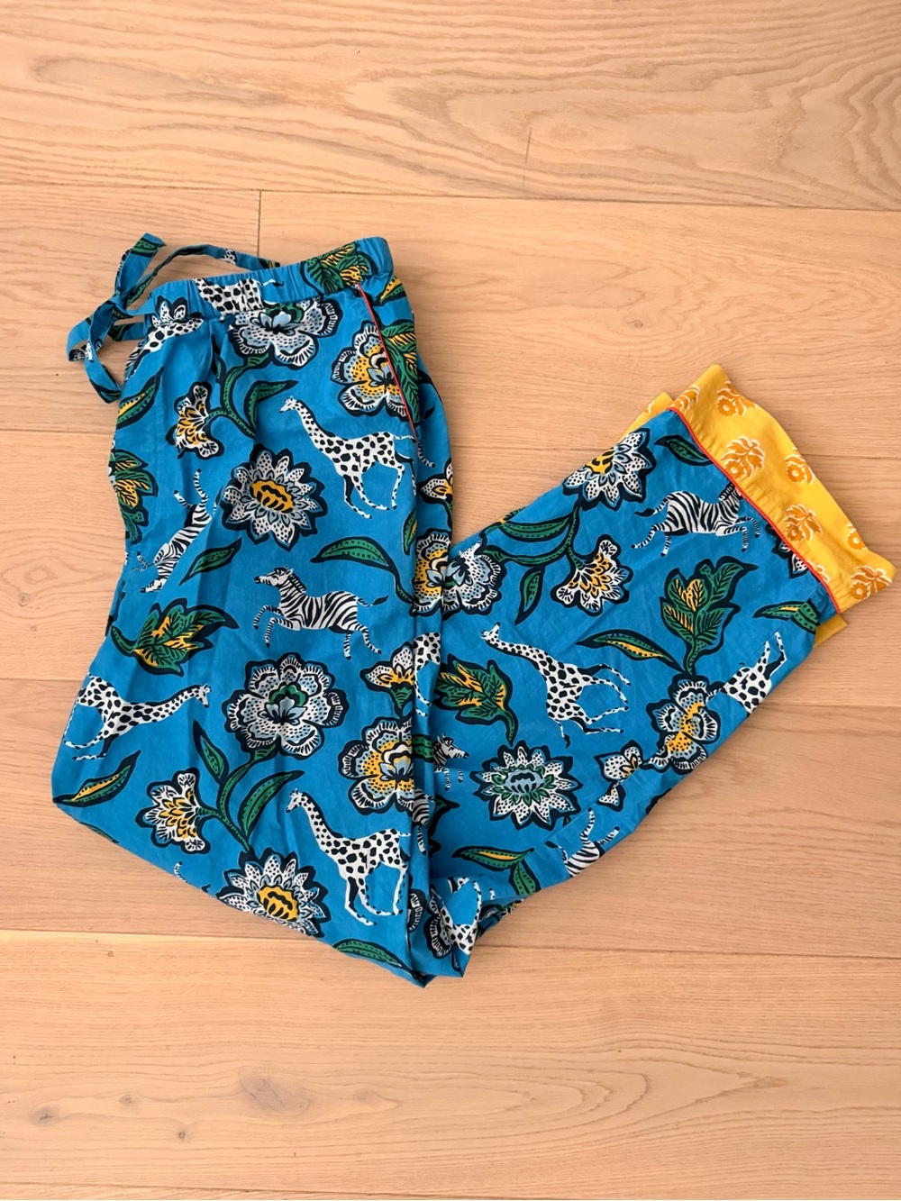 printfresh x pencil & paper co. blue floral safari pajama pants